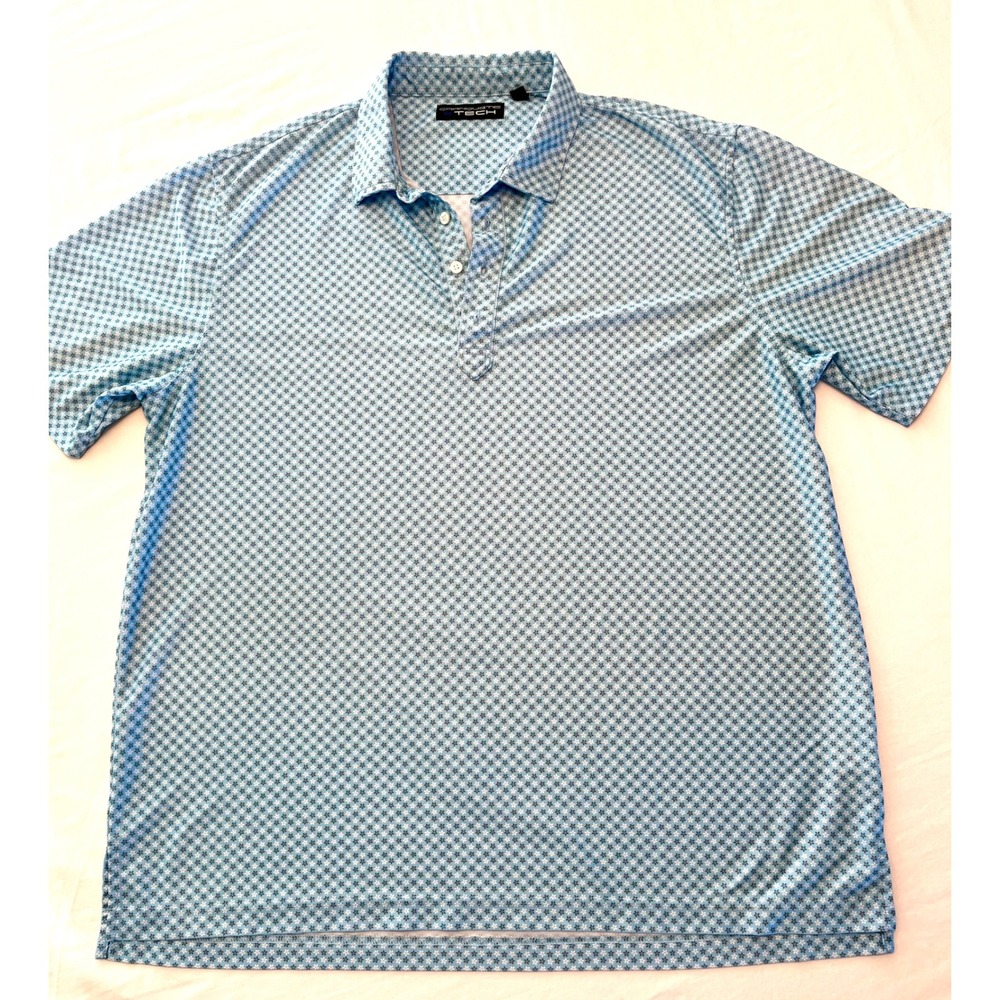 Carnoustie Tech BallenIsles Golf Polo Shirt Mens XL Blue Pattern Performance